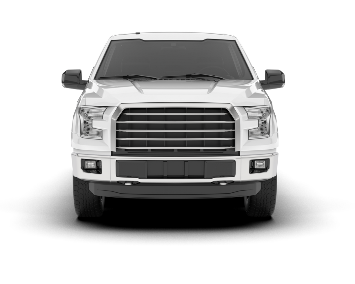 White pickup truck isolated on transparent background. 3d rendering - illustration png