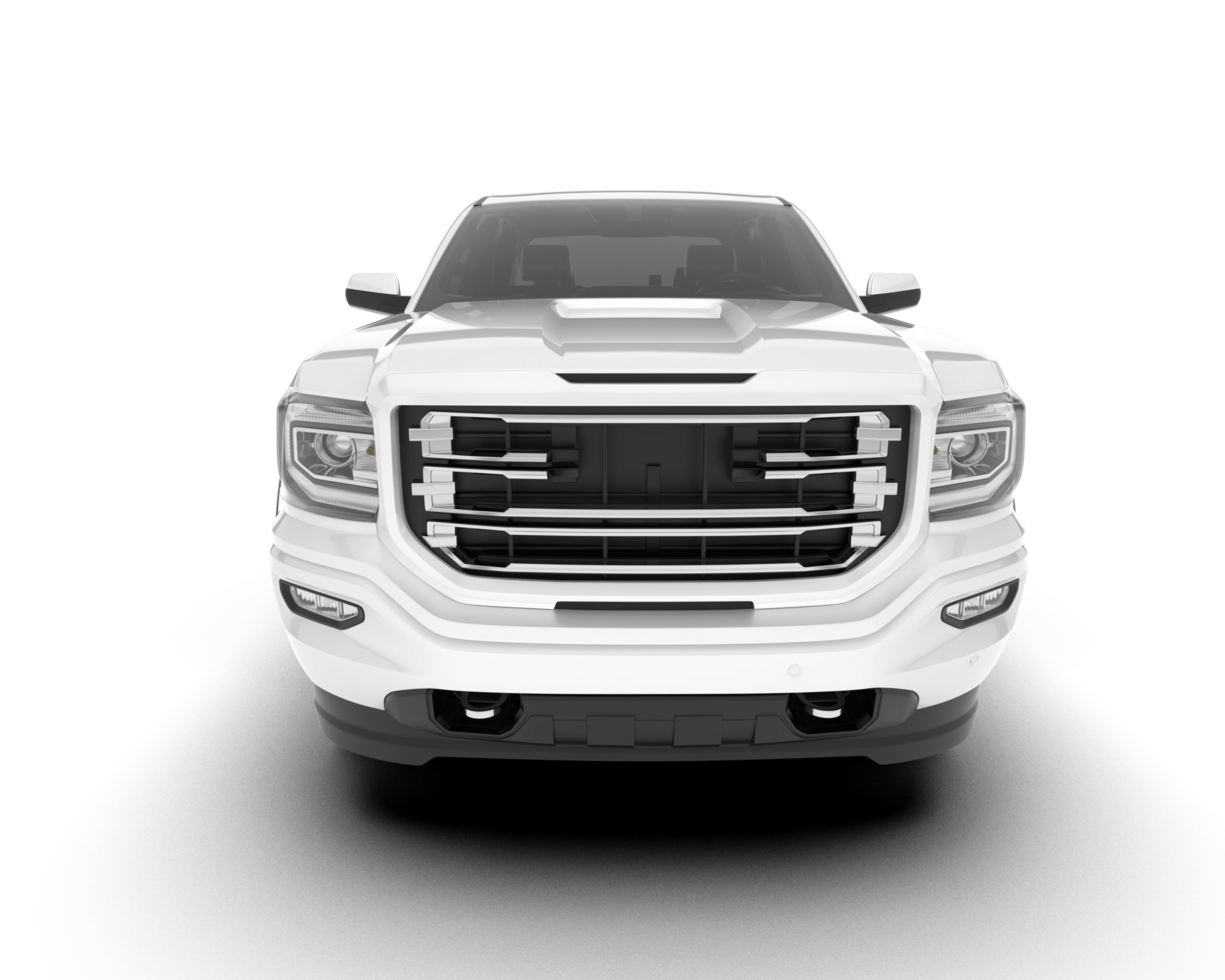 White pickup truck isolated on transparent background. 3d rendering - illustration png