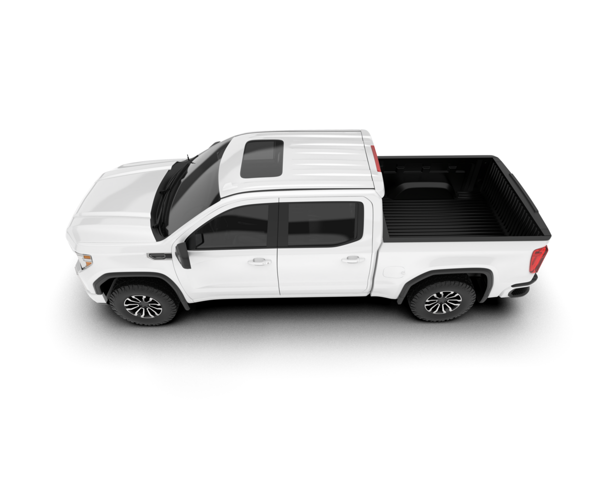 White pickup truck isolated on transparent background. 3d rendering - illustration png
