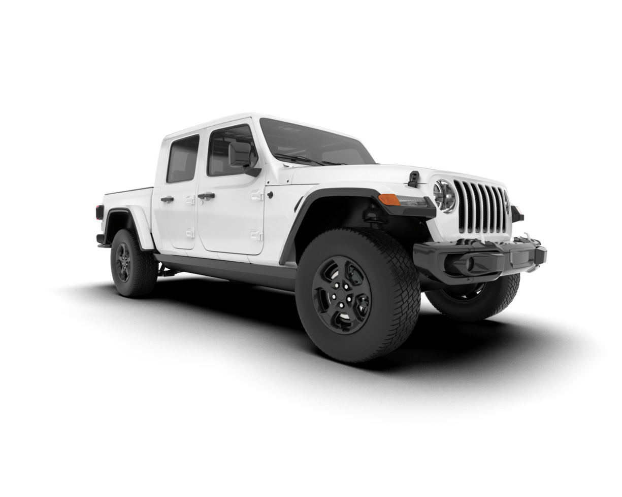 White pickup truck isolated on transparent background. 3d rendering - illustration png