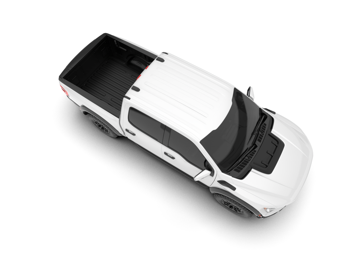 White pickup truck isolated on transparent background. 3d rendering - illustration png