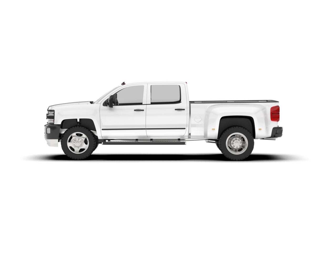 White pickup truck isolated on transparent background. 3d rendering - illustration png