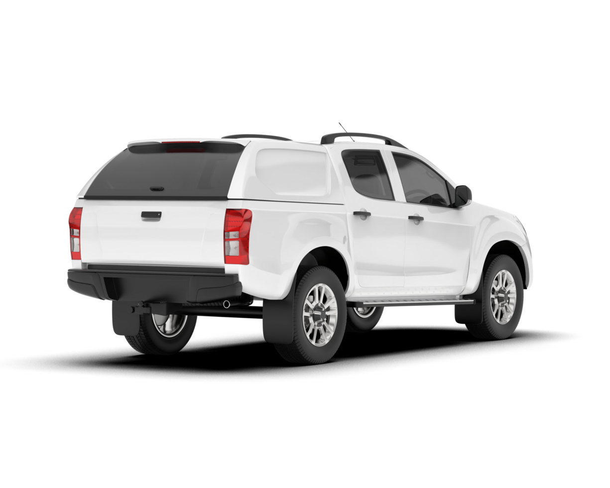 White pickup truck isolated on transparent background. 3d rendering - illustration png