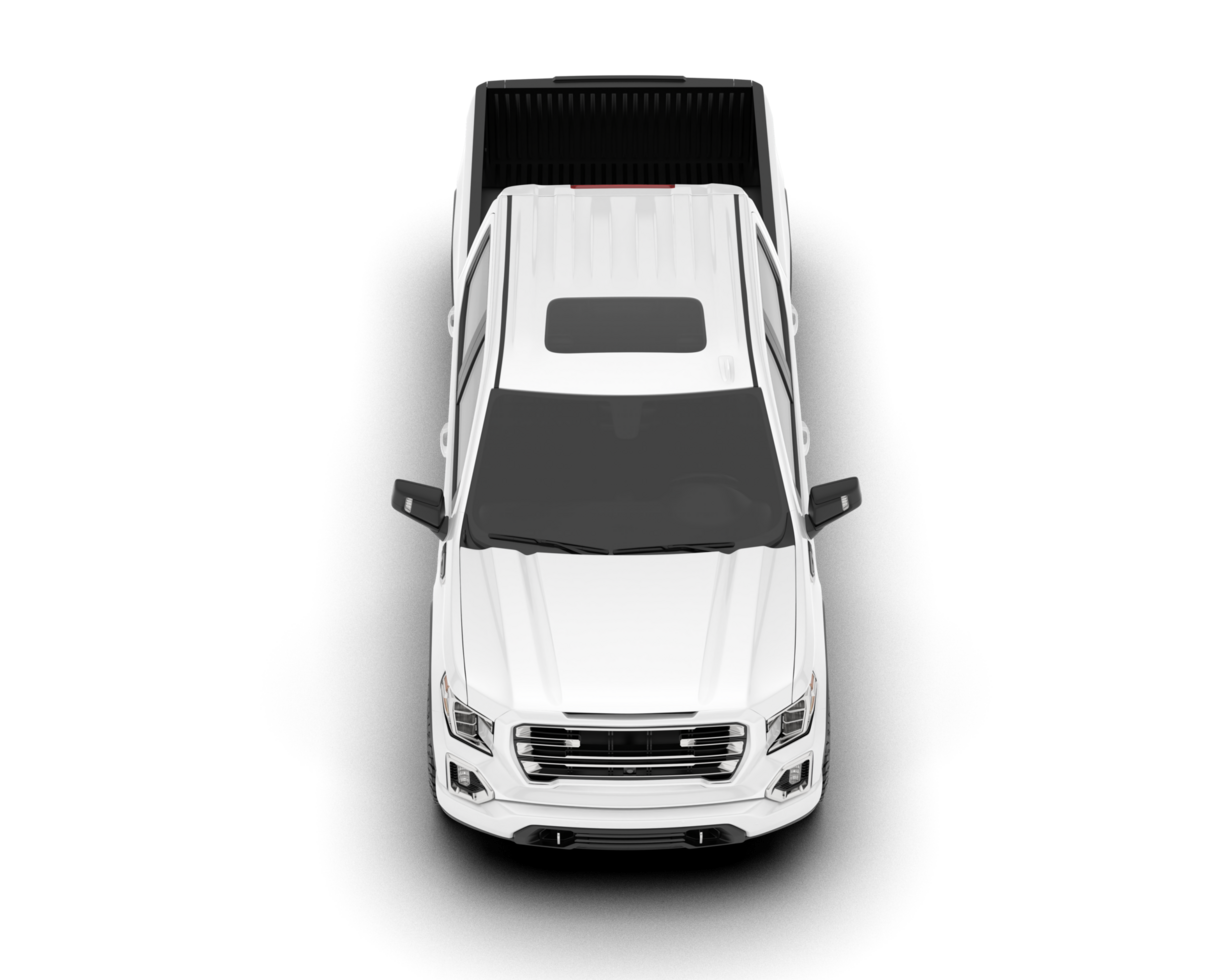 White pickup truck isolated on transparent background. 3d rendering - illustration png