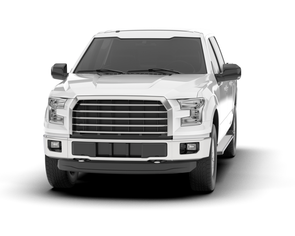White pickup truck isolated on transparent background. 3d rendering - illustration png