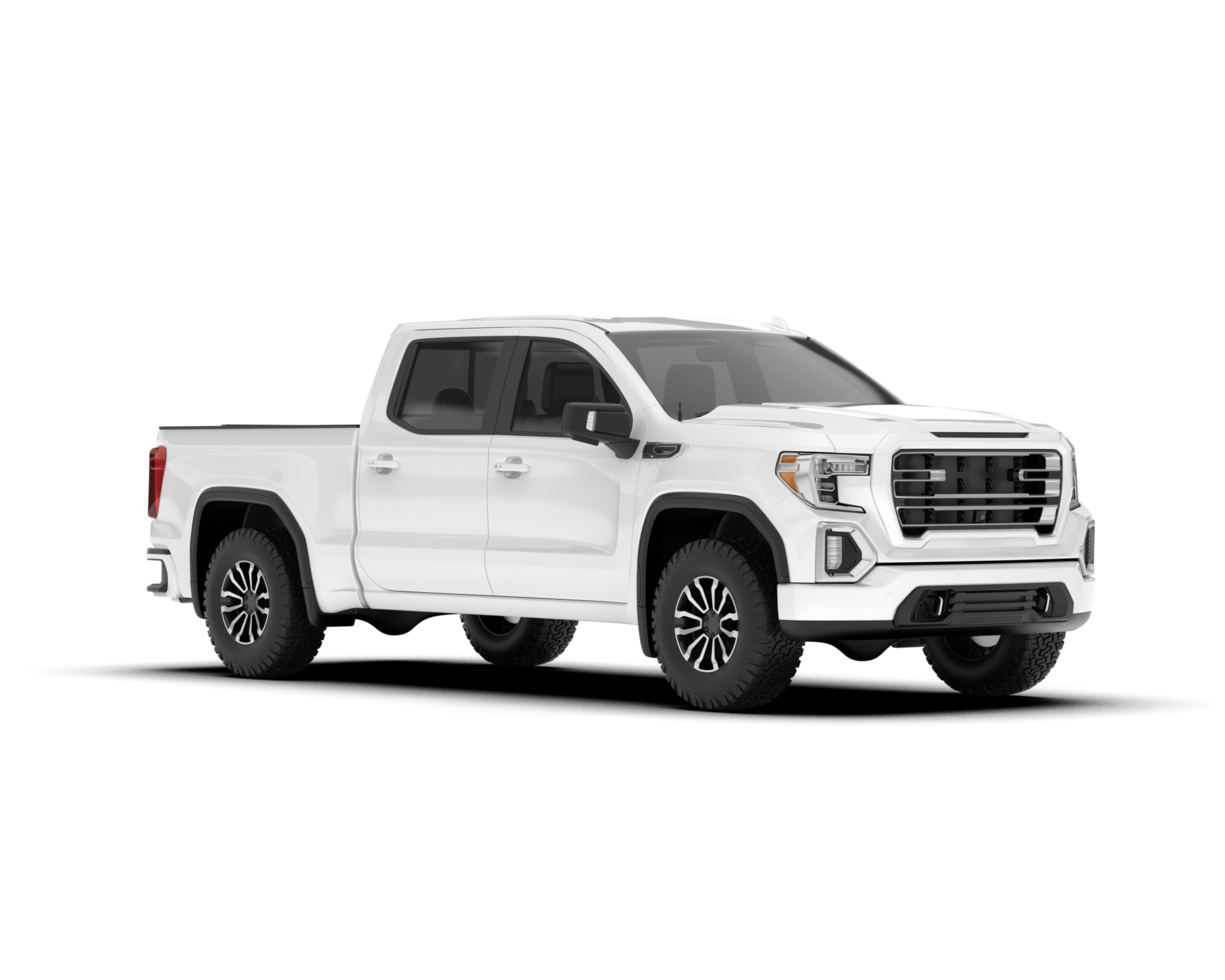 White pickup truck isolated on transparent background. 3d rendering - illustration png