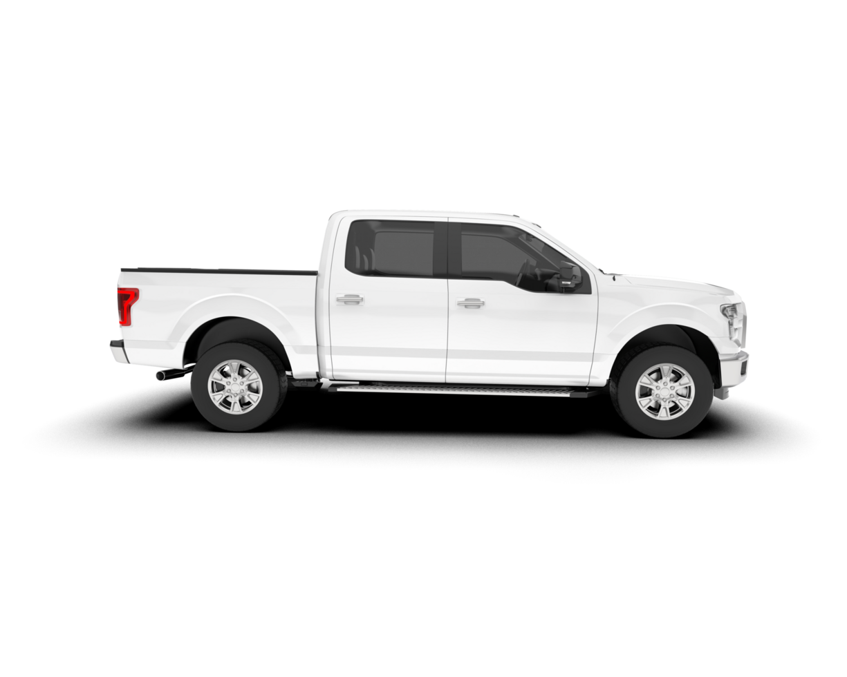 White pickup truck isolated on transparent background. 3d rendering - illustration png