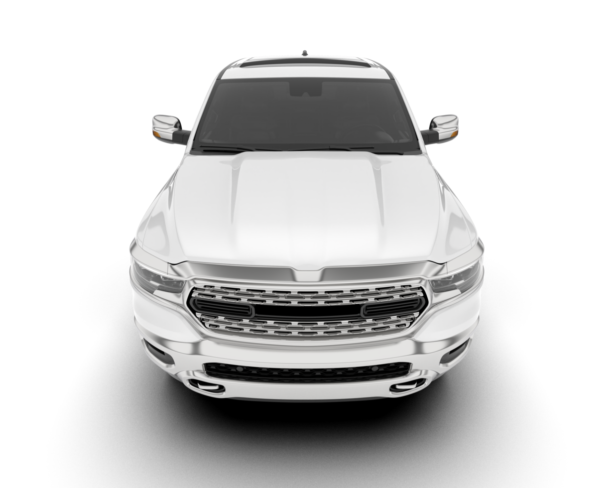 White pickup truck isolated on transparent background. 3d rendering - illustration png