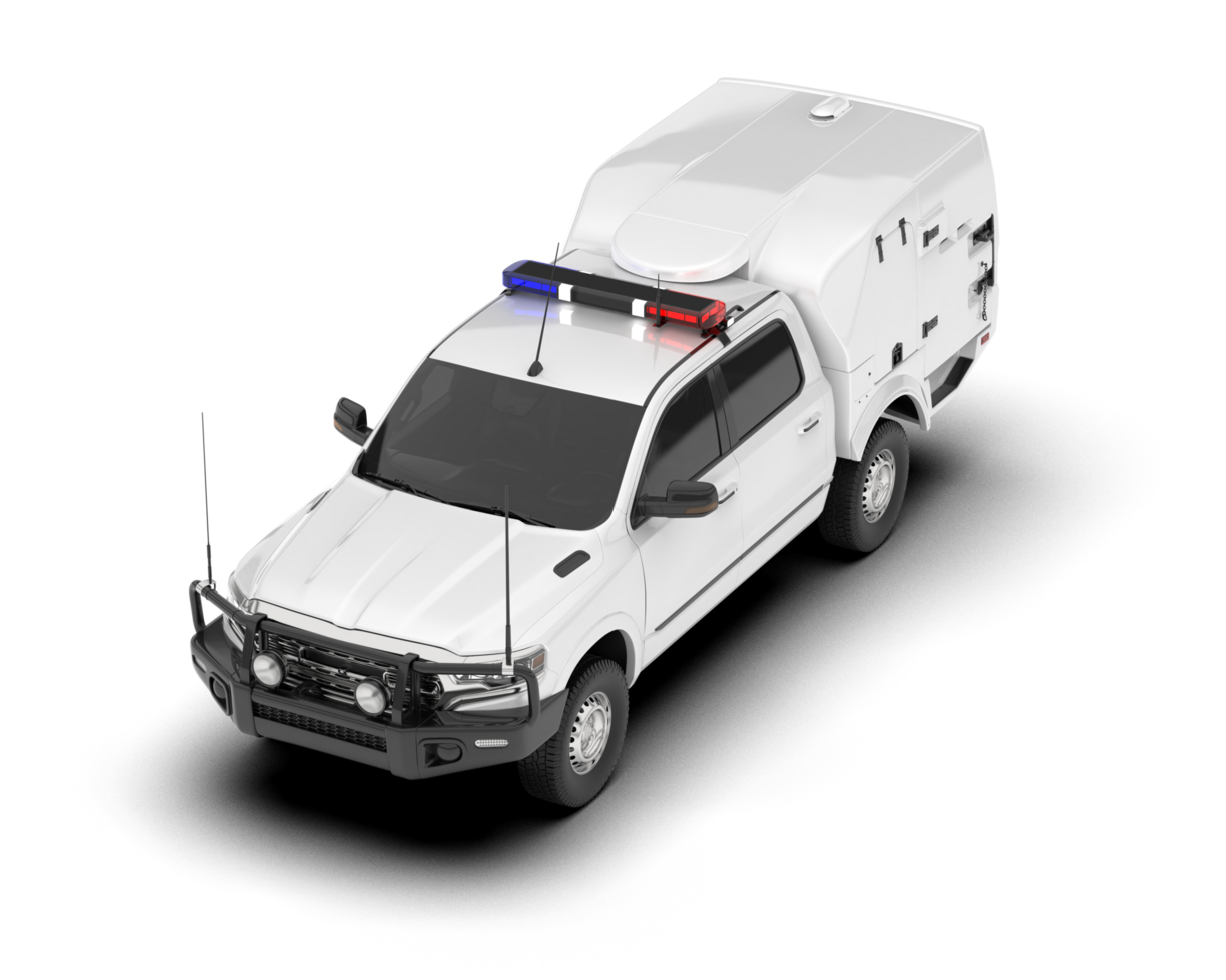 White pickup truck isolated on transparent background. 3d rendering - illustration png