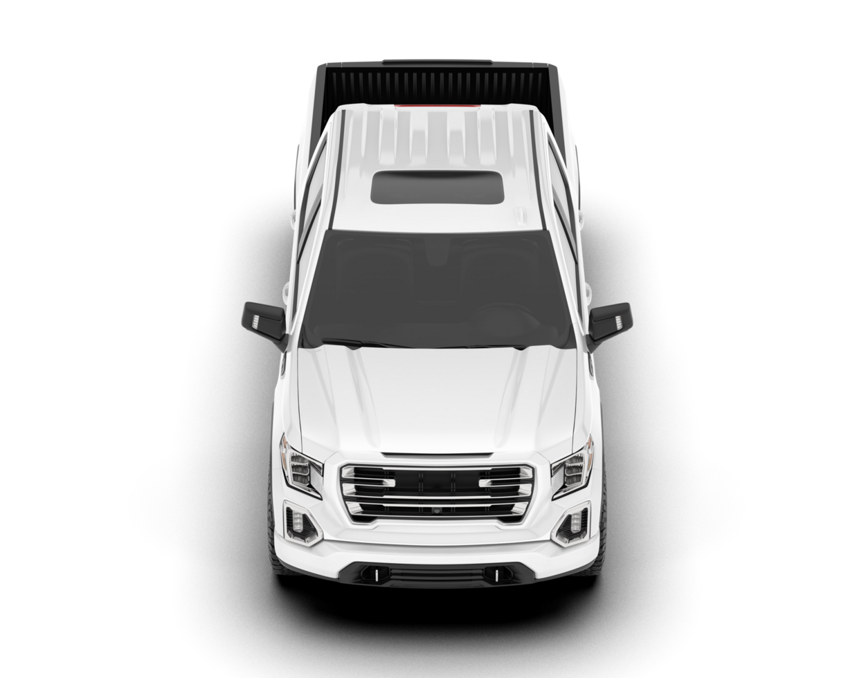 White pickup truck isolated on transparent background. 3d rendering - illustration png