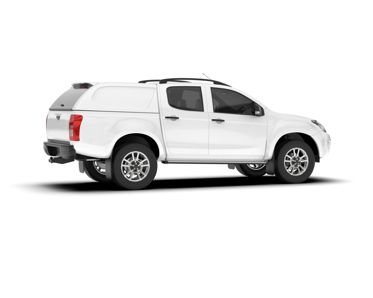 White pickup truck isolated on transparent background. 3d rendering - illustration png