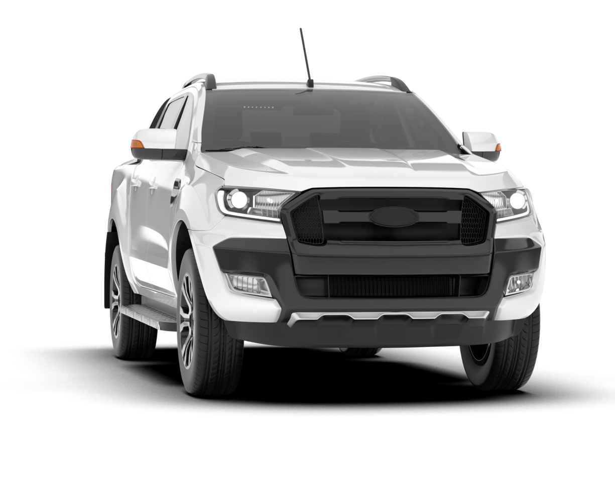 White pickup truck isolated on transparent background. 3d rendering - illustration png