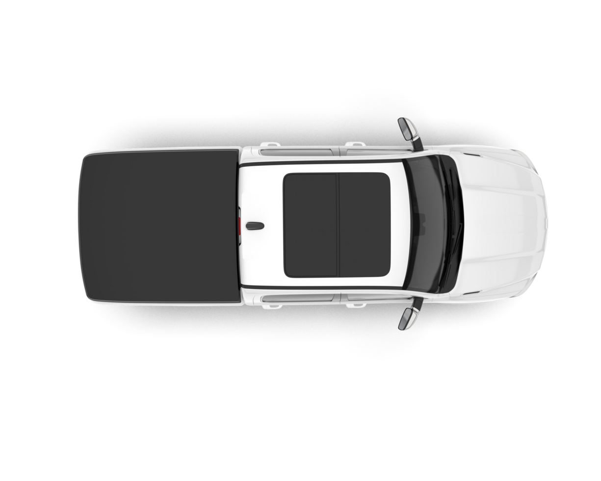 White pickup truck isolated on transparent background. 3d rendering - illustration png