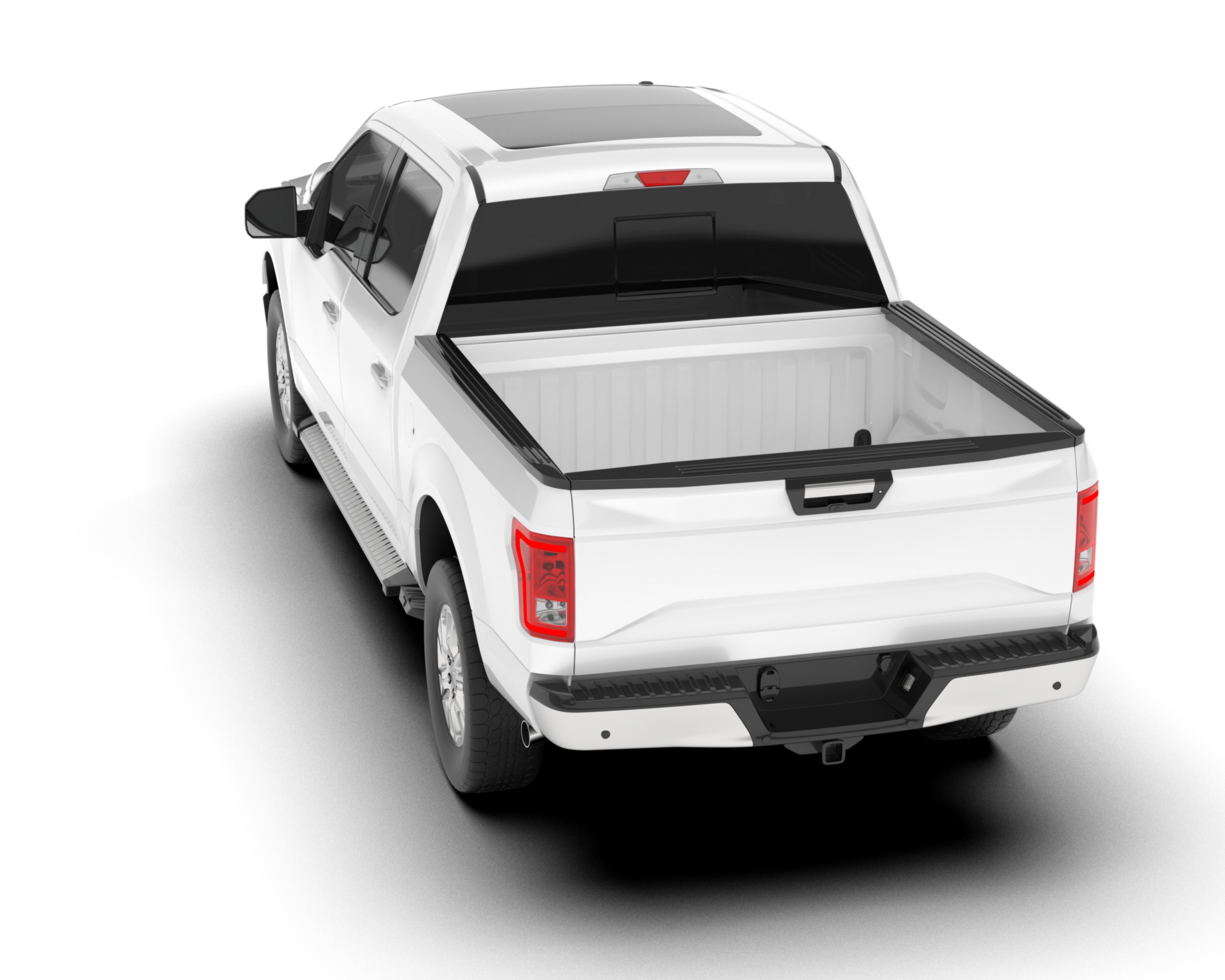 White pickup truck isolated on transparent background. 3d rendering - illustration png