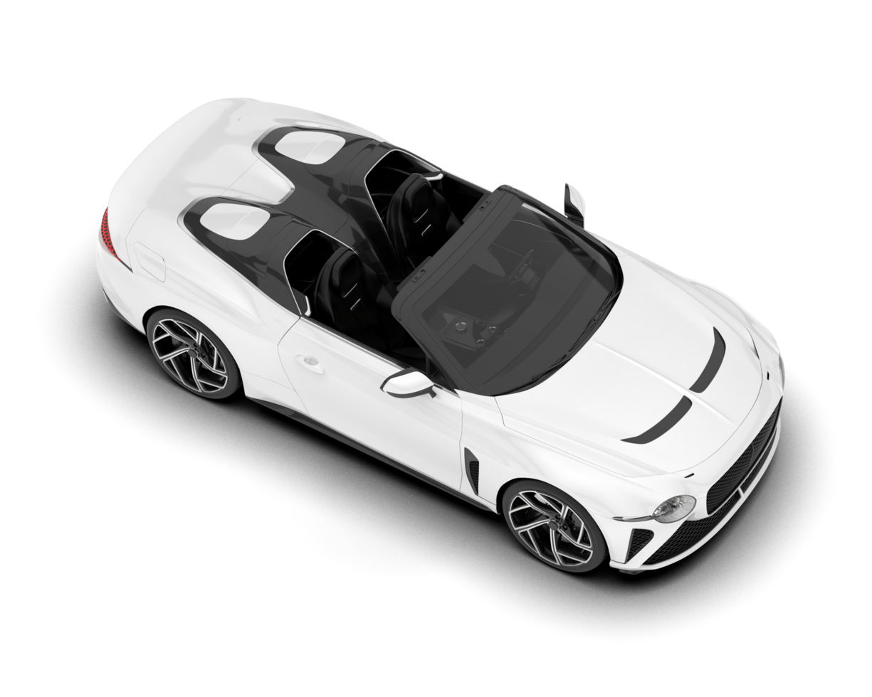 White sport car isolated on transparent background. 3d rendering - illustration png