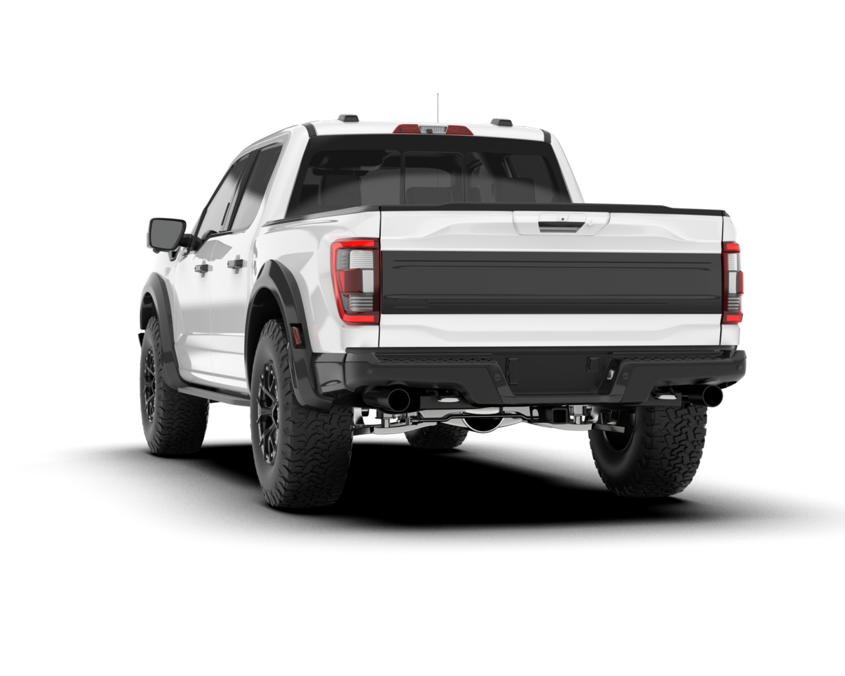 White pickup truck isolated on transparent background. 3d rendering - illustration png