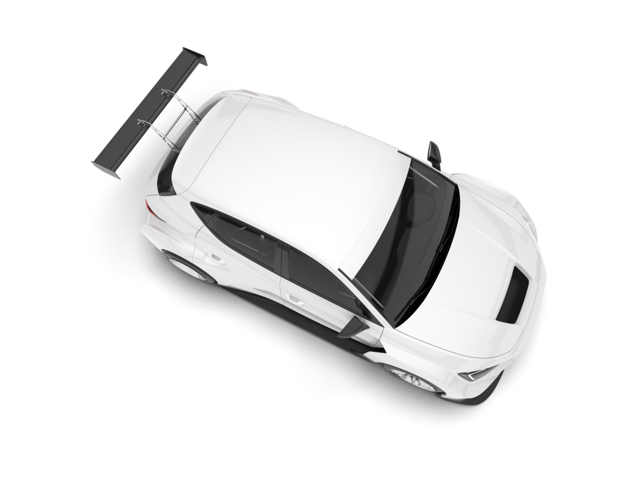 White sport car isolated on transparent background. 3d rendering - illustration png