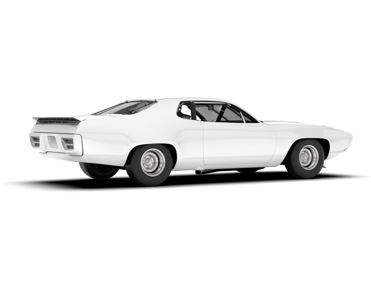 White sport car isolated on transparent background. 3d rendering - illustration png