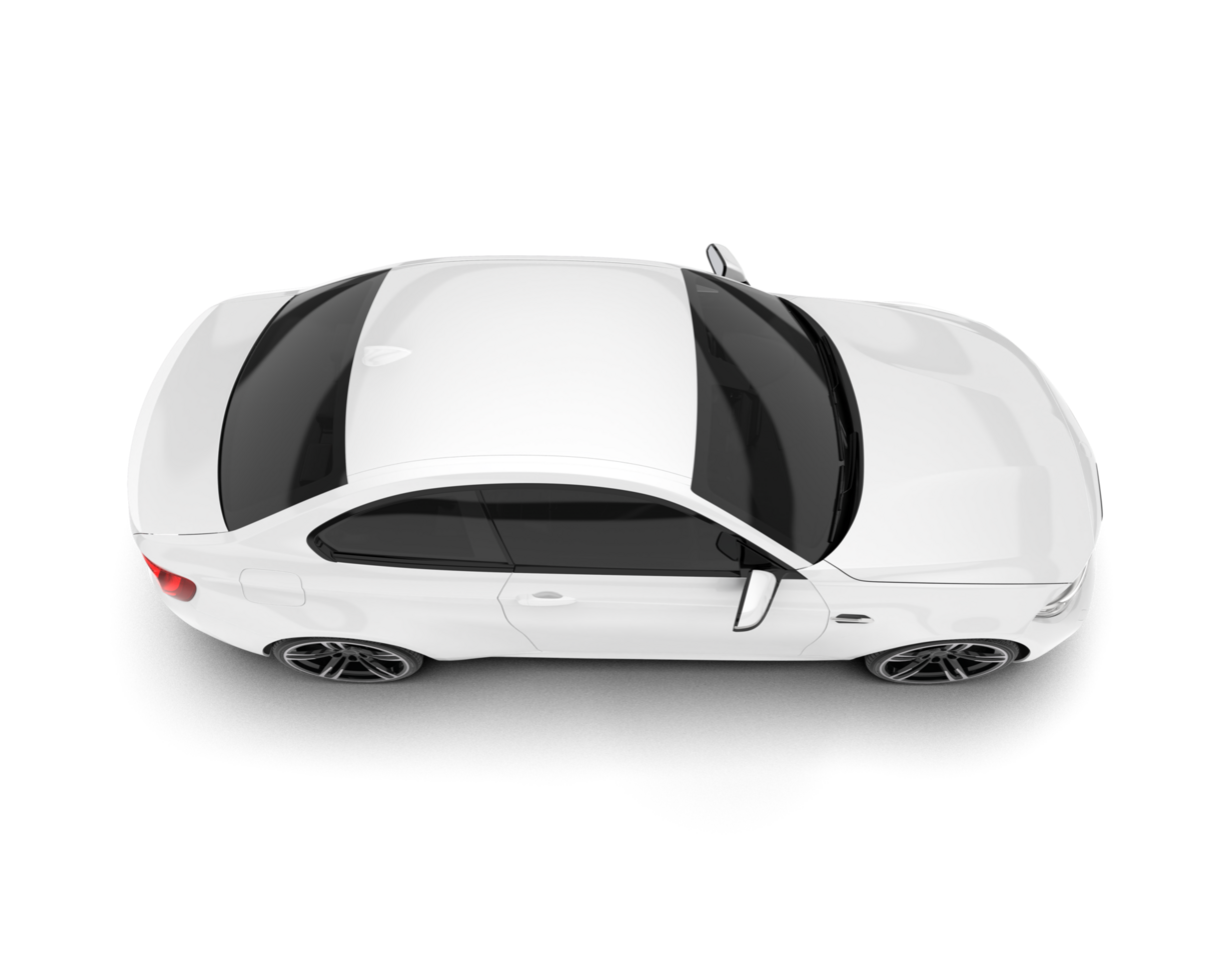 White sport car isolated on transparent background. 3d rendering - illustration png