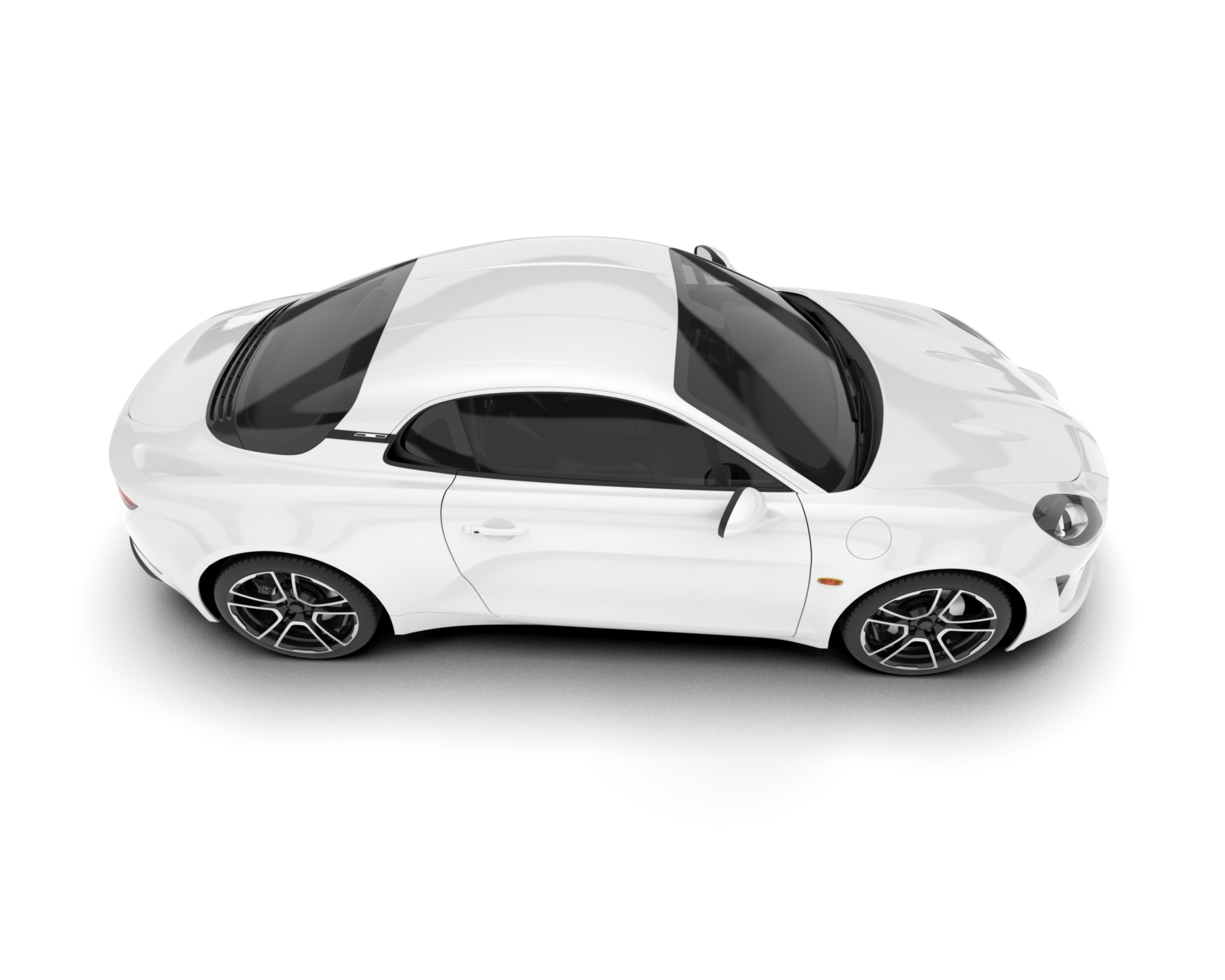 White sport car isolated on transparent background. 3d rendering - illustration png