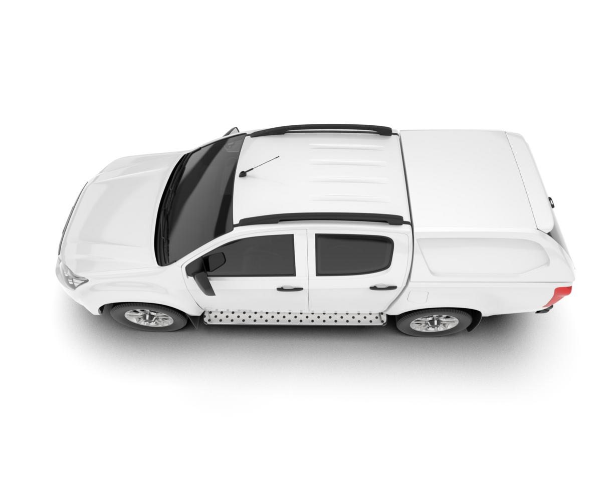 White pickup truck isolated on transparent background. 3d rendering - illustration png