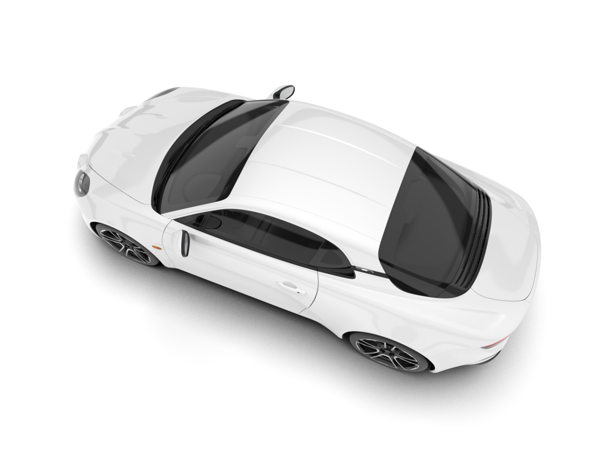 White sport car isolated on transparent background. 3d rendering - illustration png