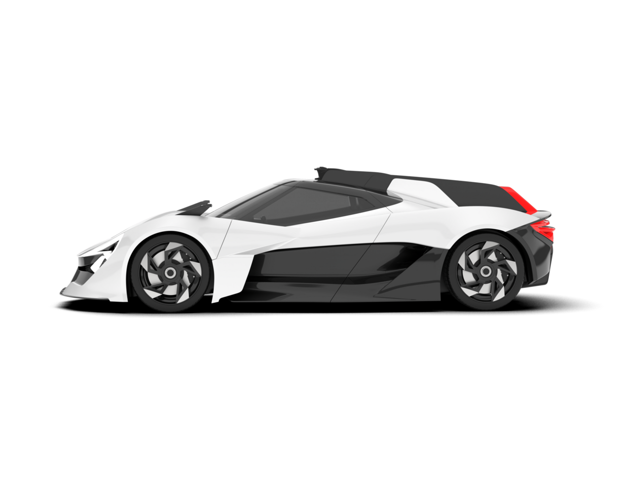 White sport car isolated on transparent background. 3d rendering - illustration png