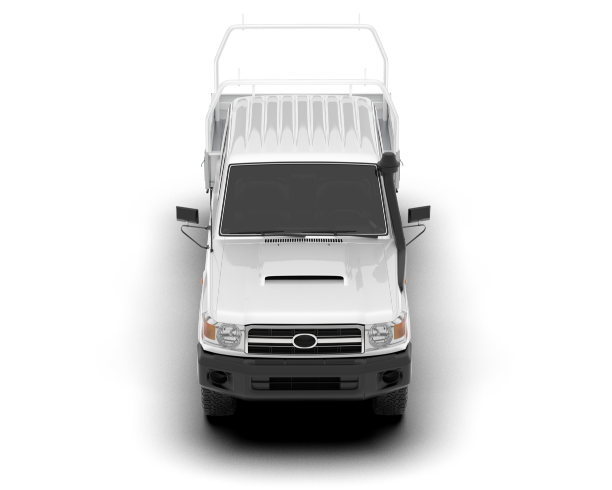 White pickup truck isolated on transparent background. 3d rendering - illustration png