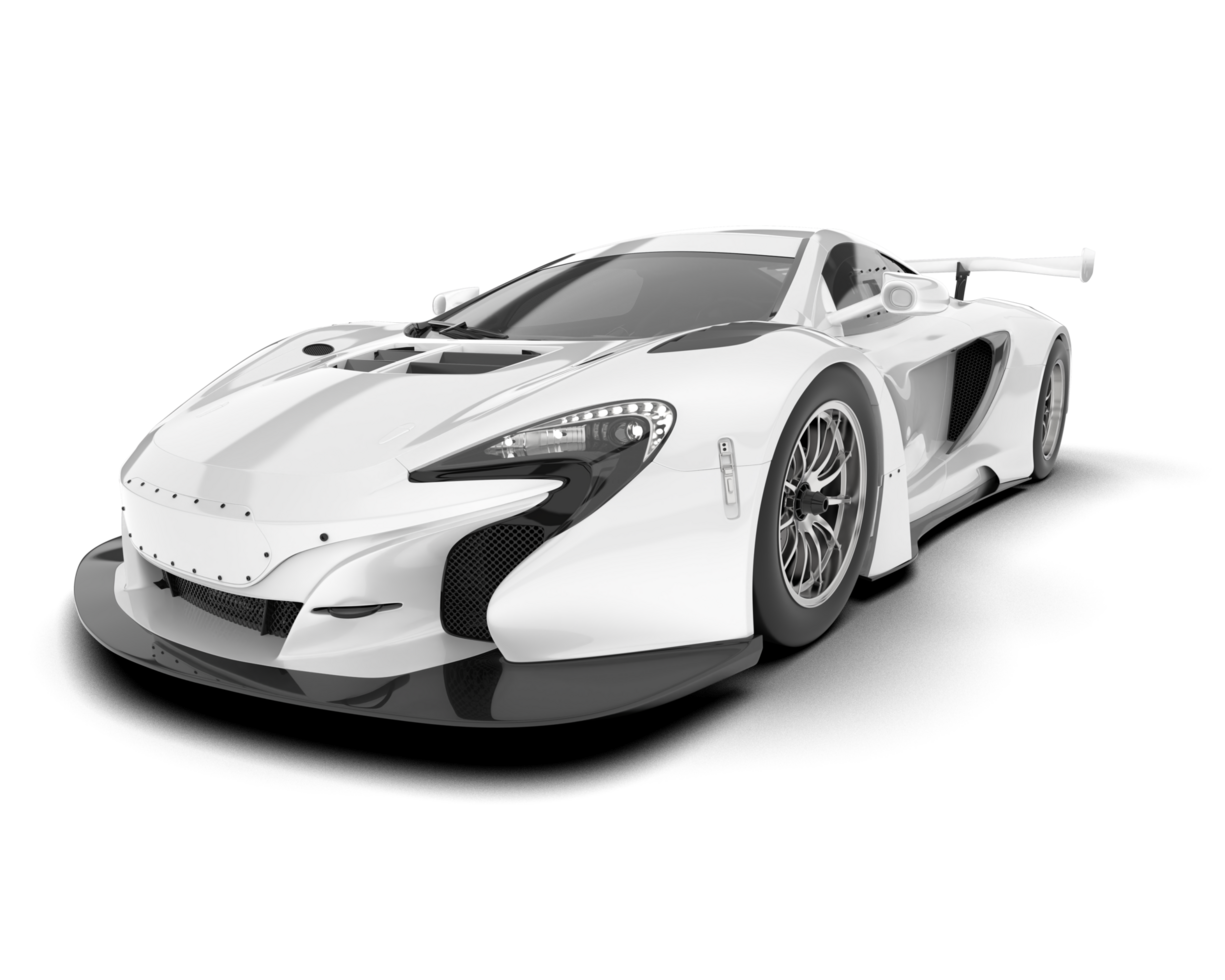 White sport car isolated on transparent background. 3d rendering - illustration png