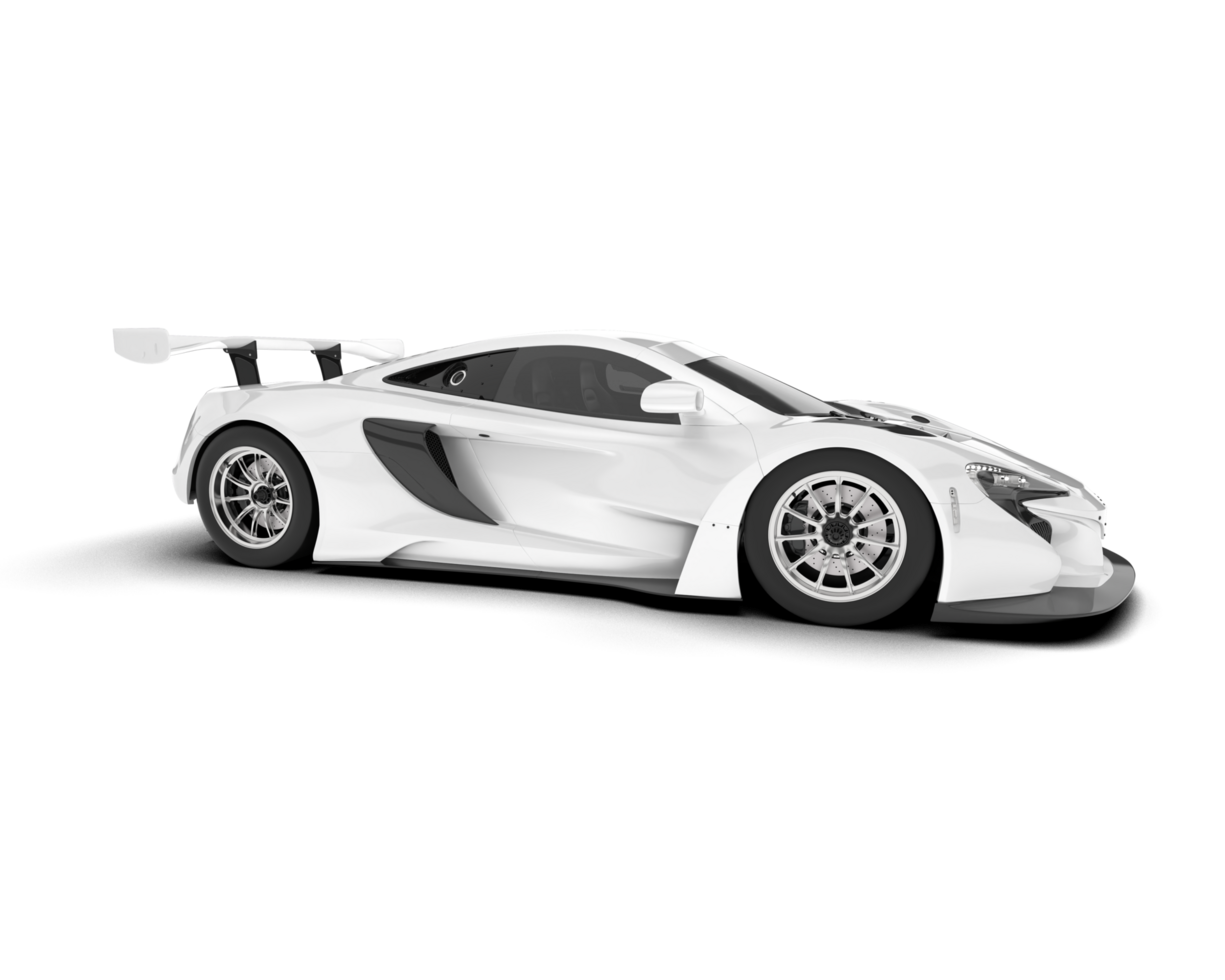 White sport car isolated on transparent background. 3d rendering - illustration png