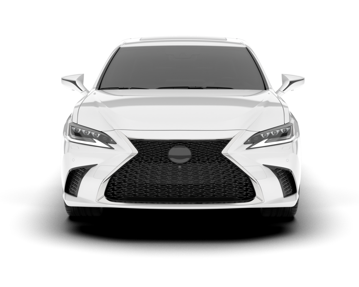 White city car isolated on transparent background. 3d rendering - illustration png
