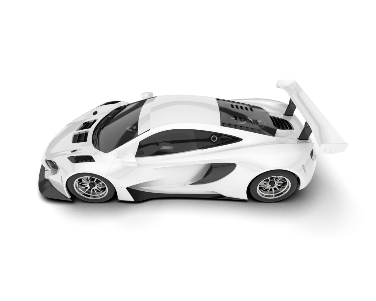 White sport car isolated on transparent background. 3d rendering - illustration png