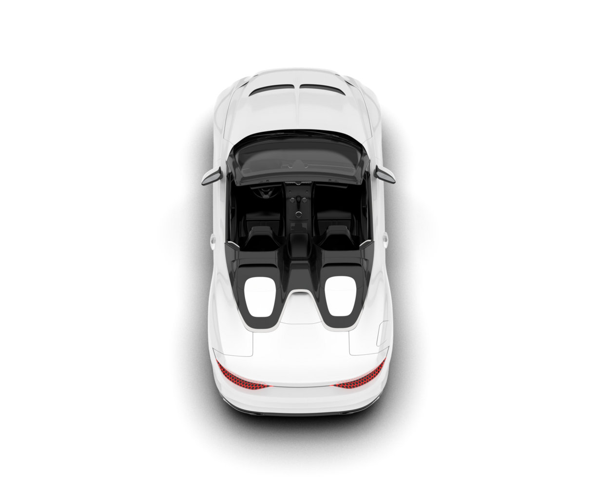 White sport car isolated on transparent background. 3d rendering - illustration png
