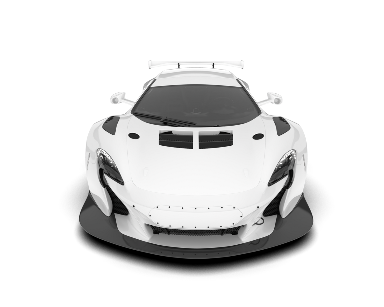 White sport car isolated on transparent background. 3d rendering - illustration png