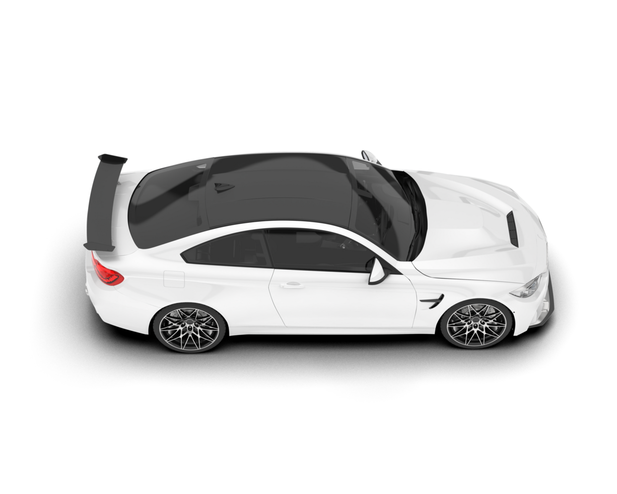 White sport car isolated on transparent background. 3d rendering - illustration png