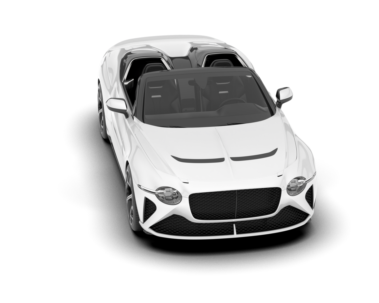 White sport car isolated on transparent background. 3d rendering - illustration png