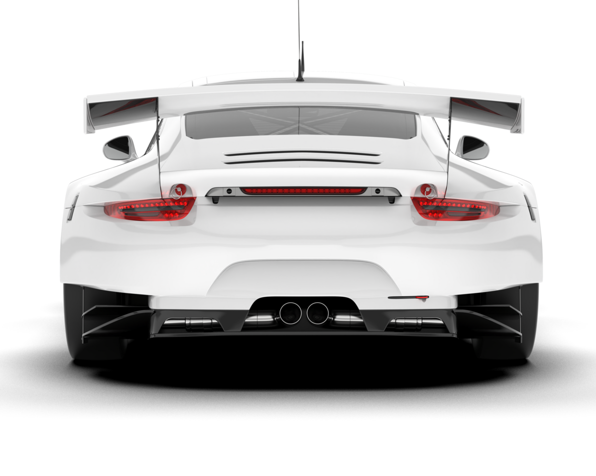 White sport car isolated on transparent background. 3d rendering - illustration png