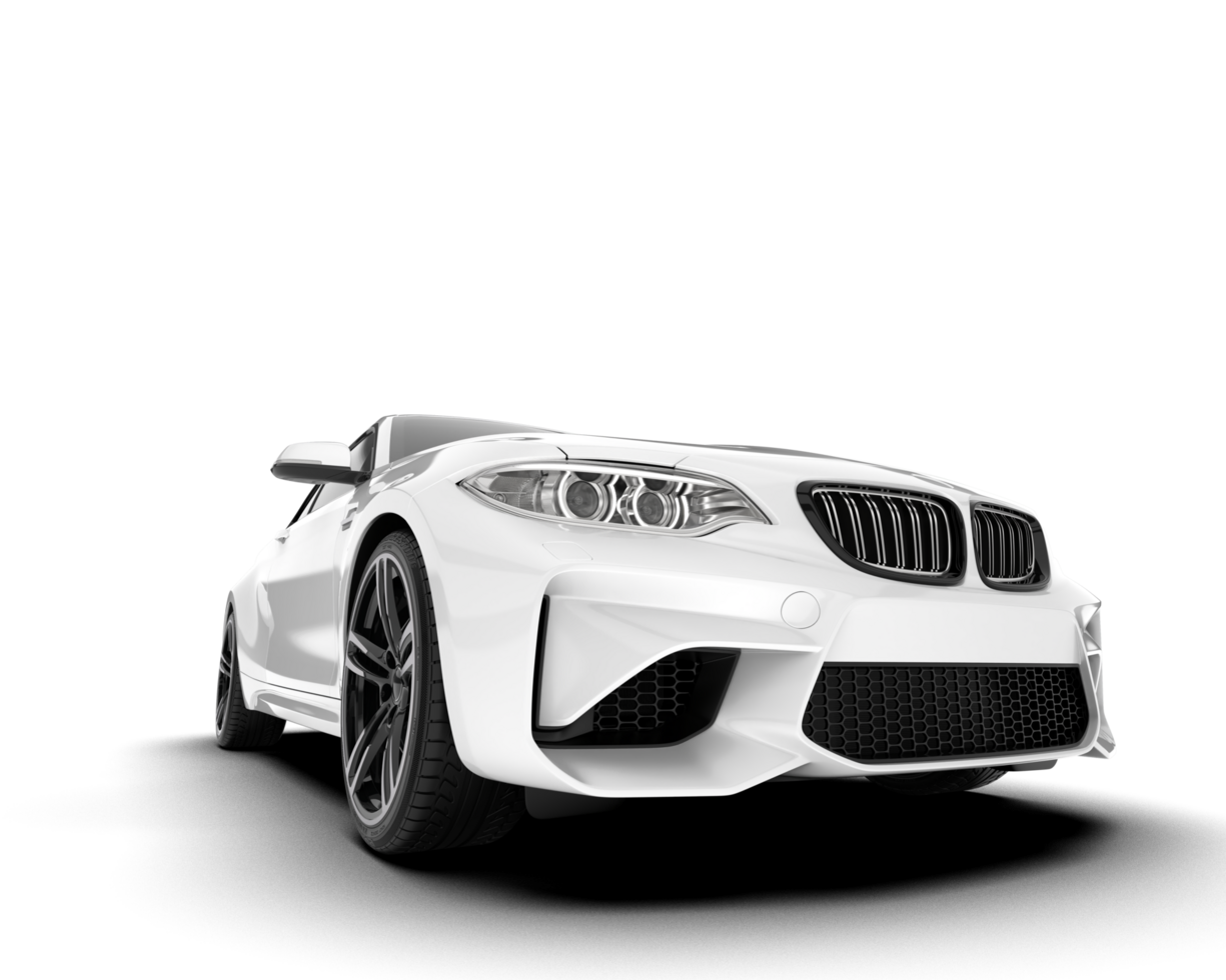 White sport car isolated on transparent background. 3d rendering - illustration png