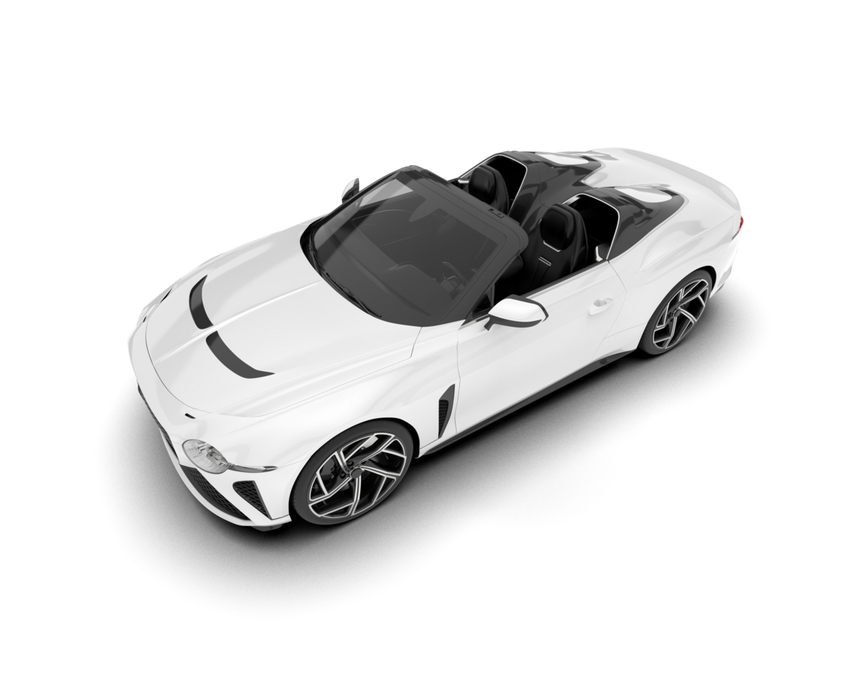 White sport car isolated on transparent background. 3d rendering - illustration png