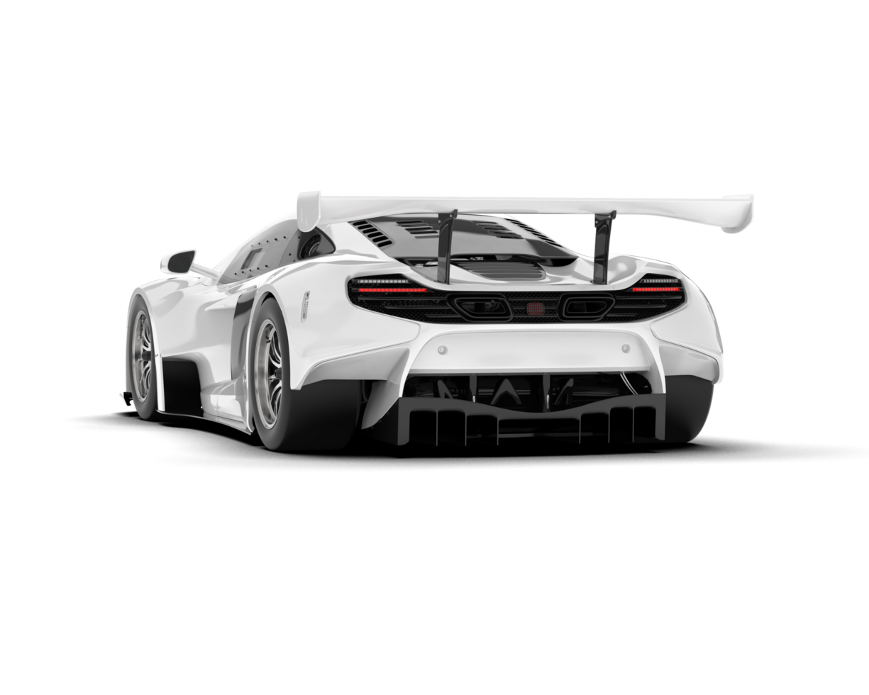 White sport car isolated on transparent background. 3d rendering - illustration png