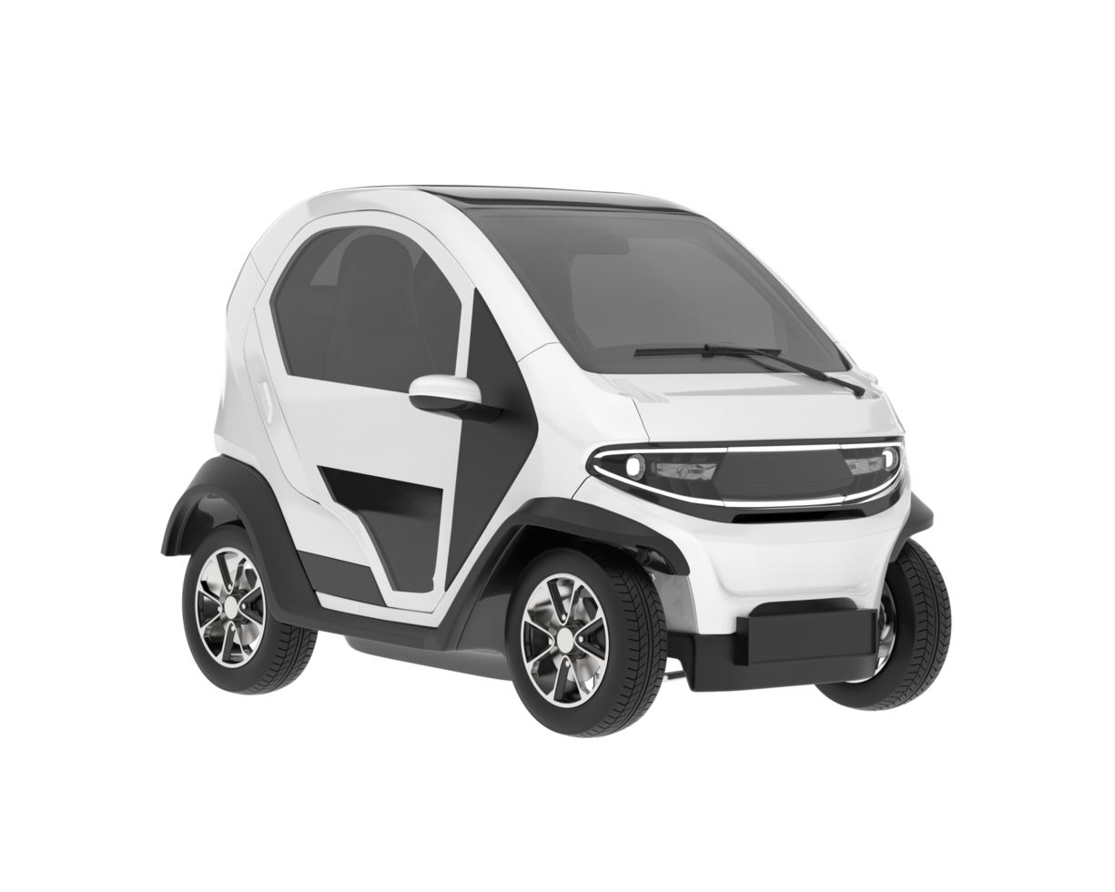 White city car isolated on transparent background. 3d rendering - illustration png