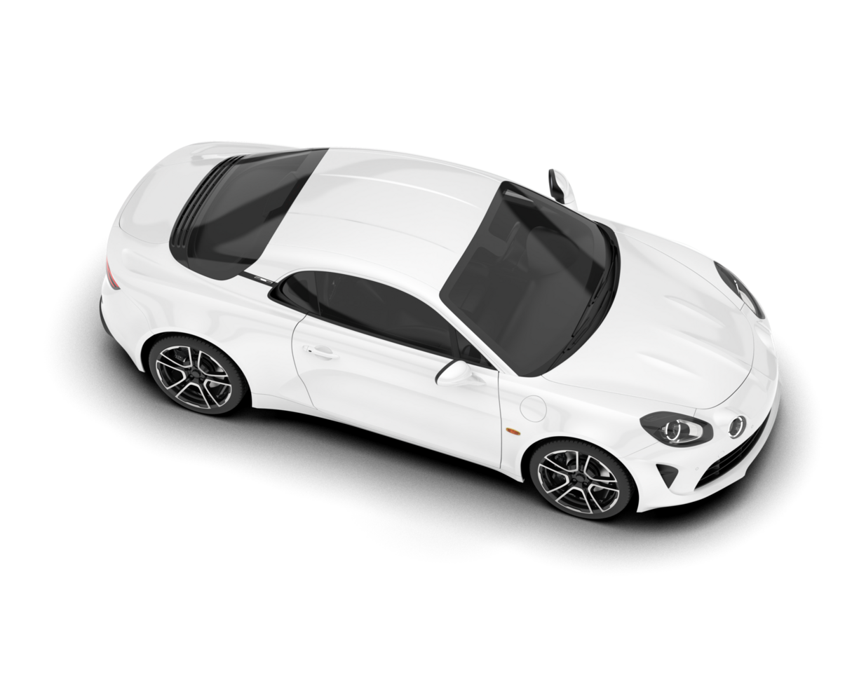 White sport car isolated on transparent background. 3d rendering - illustration png