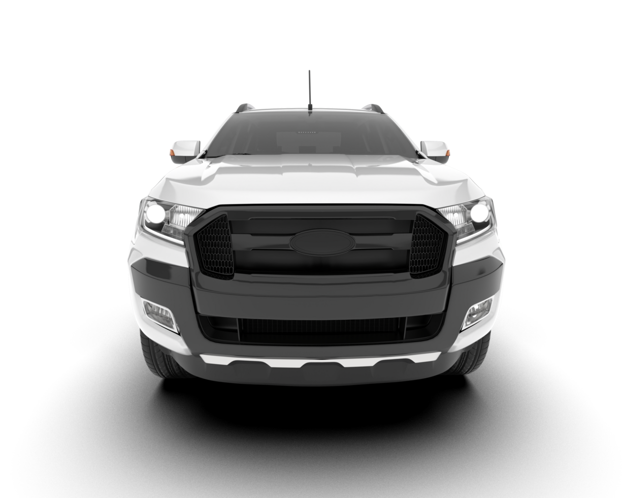 White pickup truck isolated on transparent background. 3d rendering - illustration png