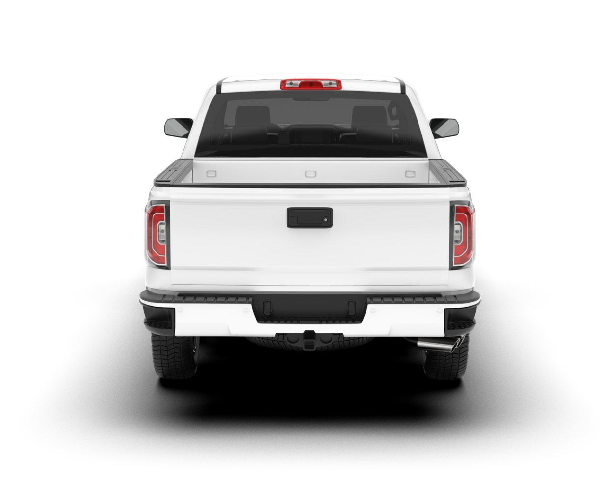 White pickup truck isolated on transparent background. 3d rendering - illustration png