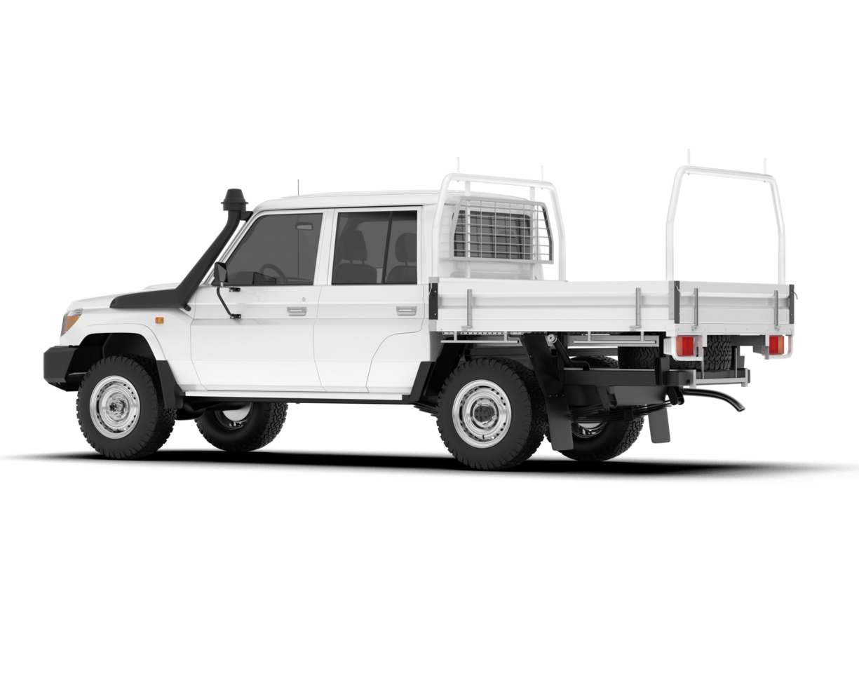 White pickup truck isolated on transparent background. 3d rendering - illustration png