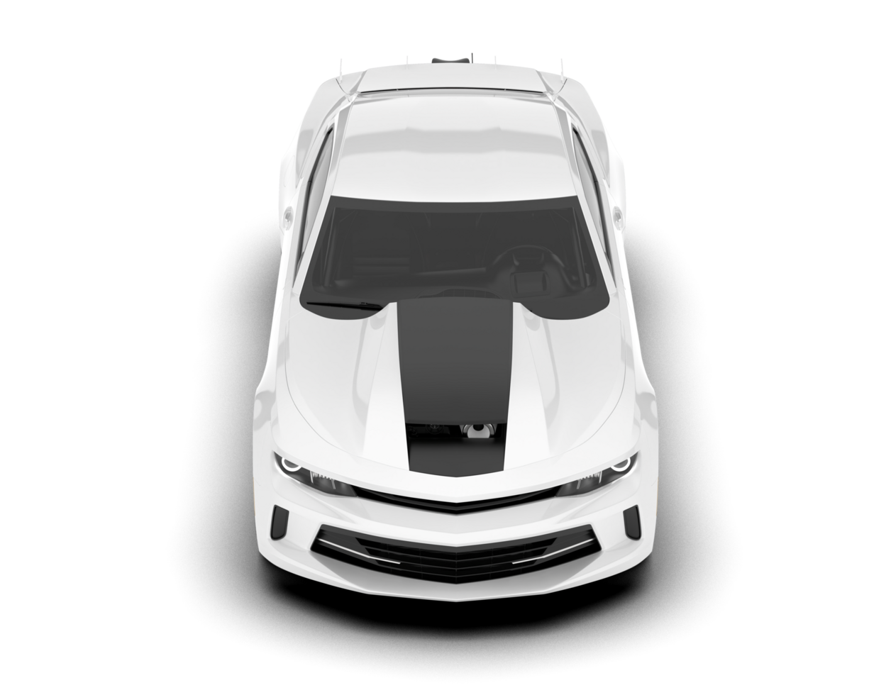 White sport car isolated on transparent background. 3d rendering - illustration png