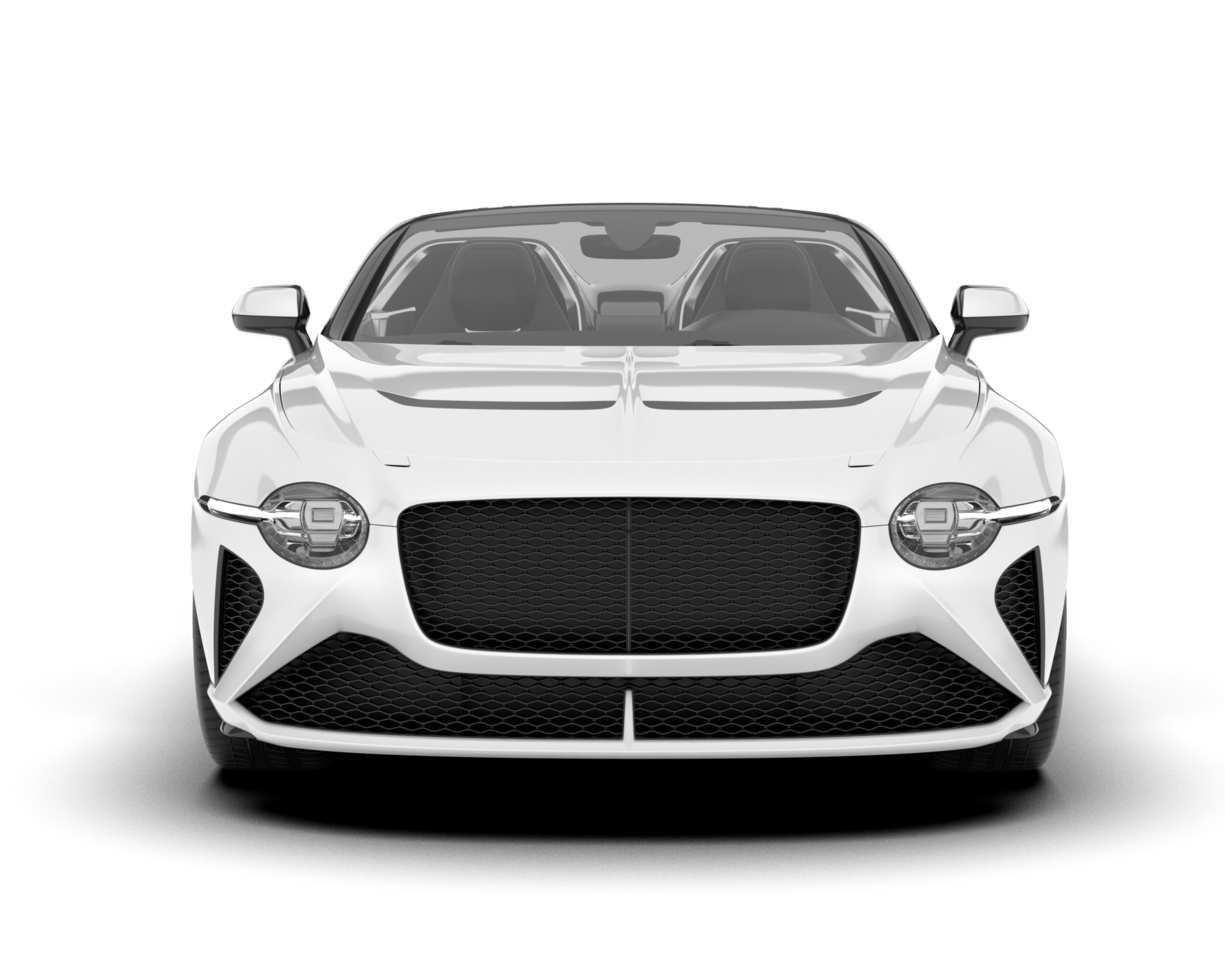 White sport car isolated on transparent background. 3d rendering - illustration png