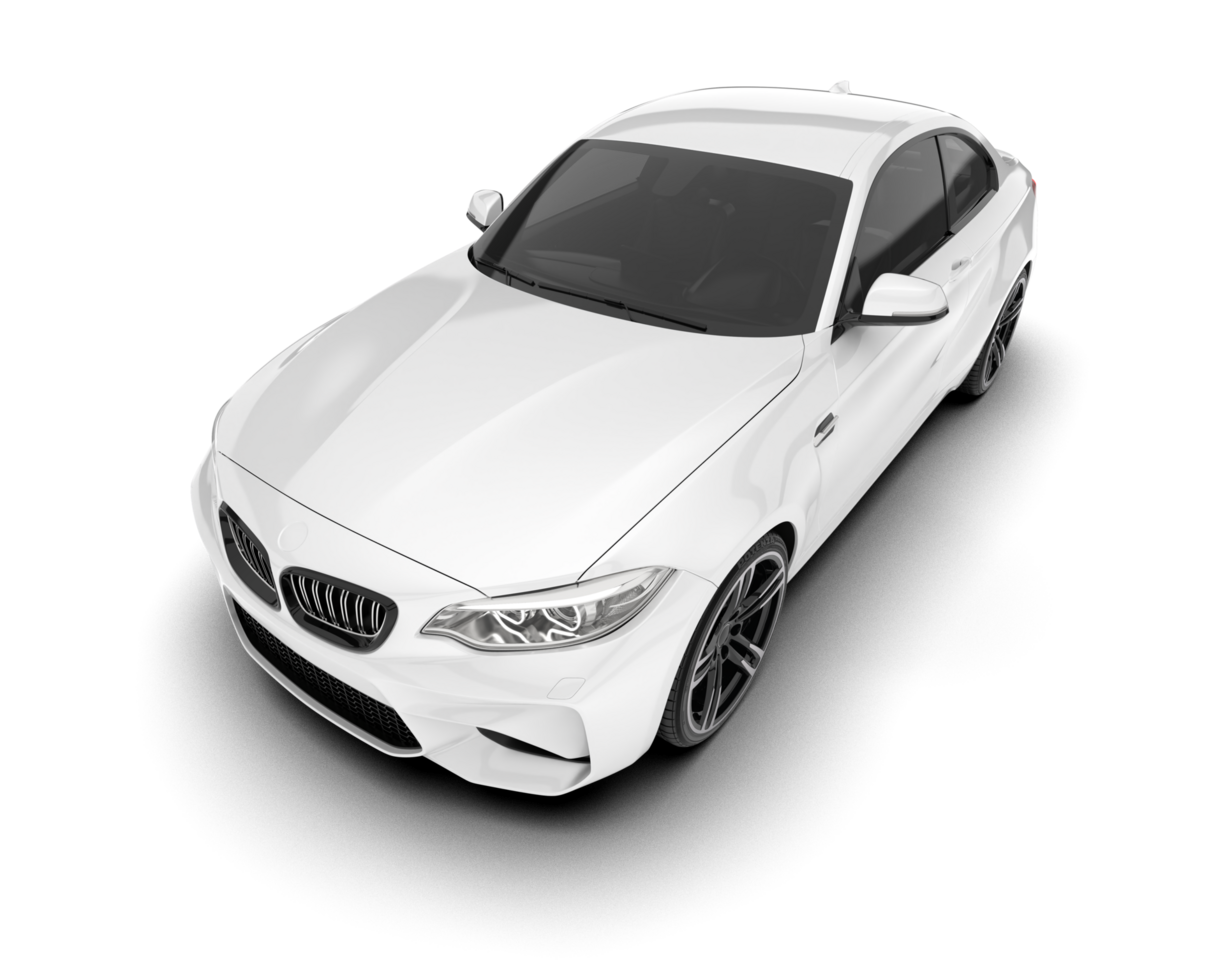 White sport car isolated on transparent background. 3d rendering - illustration png