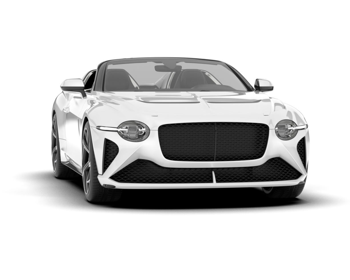 White sport car isolated on transparent background. 3d rendering - illustration png
