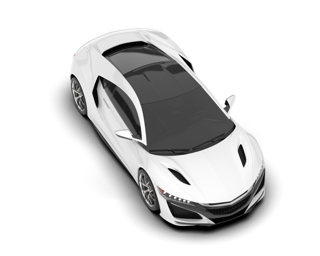 White sport car isolated on transparent background. 3d rendering - illustration png